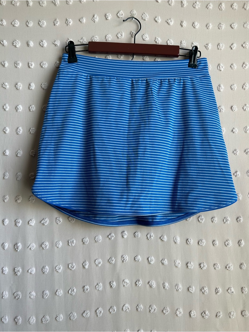 NWT Halara High Waisted 2 in 1 Bodycon Mini Skirt Sz M Blue Stripe